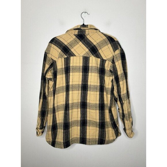 Lucky Brand Shirt Jacket Women's Black Tan Button Plaid Pockets Shacket Small S - Picture 7 of 10